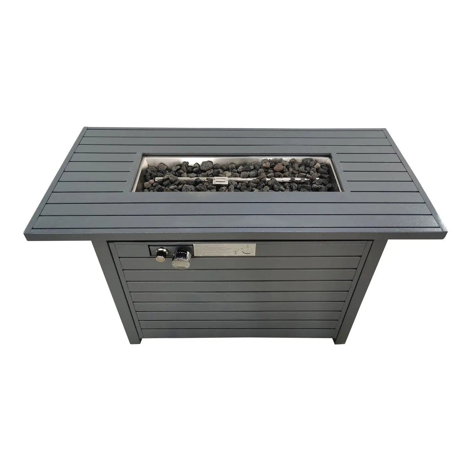 Outdoor Fire Pit Table With Lid, Durable Construction - Gray by Unique Piece Furniture