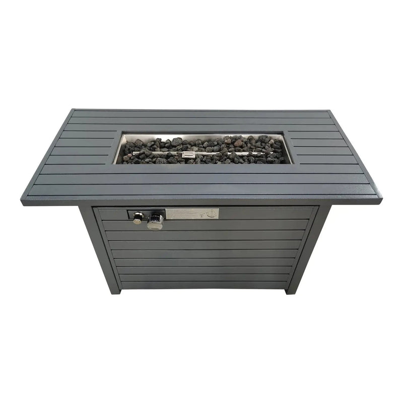 Outdoor Fire Pit Table With Lid, Durable Construction - Gray by HouseOfZazla