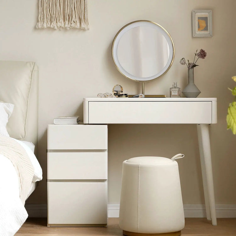 Table Dresser Without Mirror, Compact Dresser Accessories Storage Drawer - White by HouseOfZazla