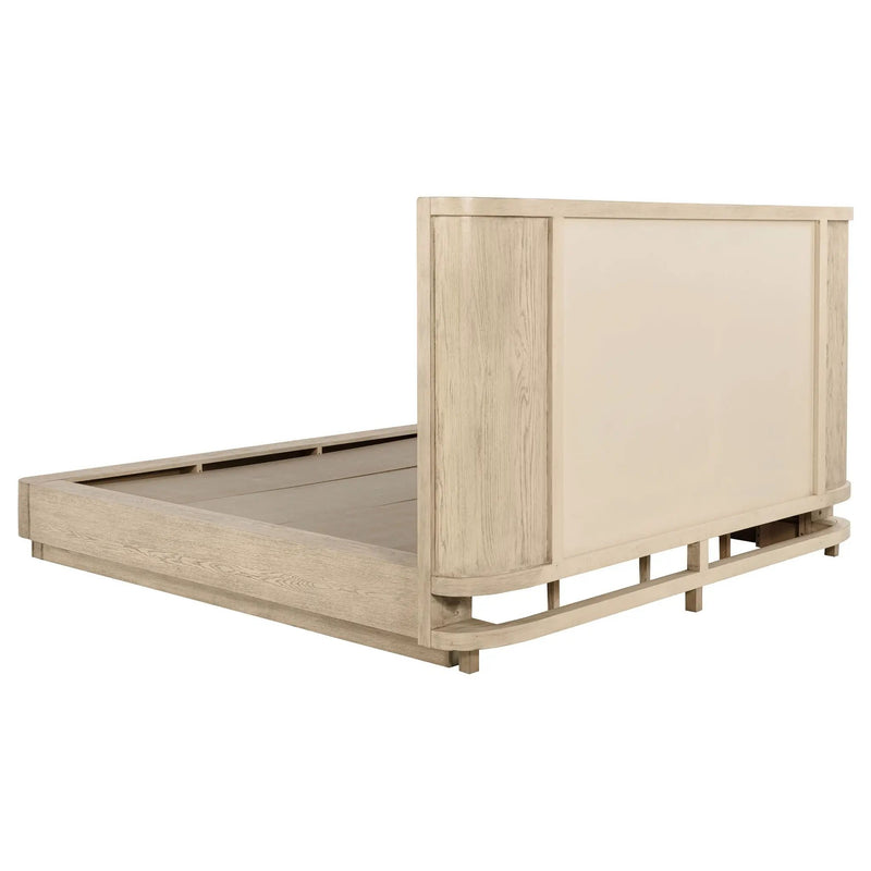 Kailani 52-inch California King Wingback Bed Beige Oak by Unique Piece Furniture