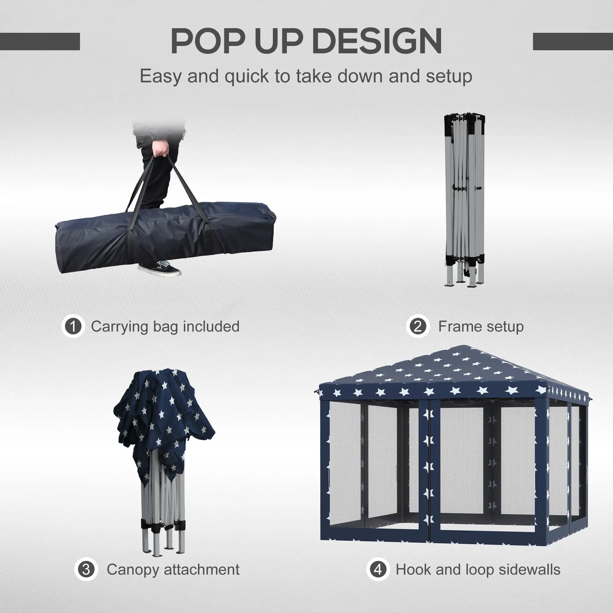 Outsunny 10' x 10' Pop Up Canopy Tent with Netting by HouseOfZazla