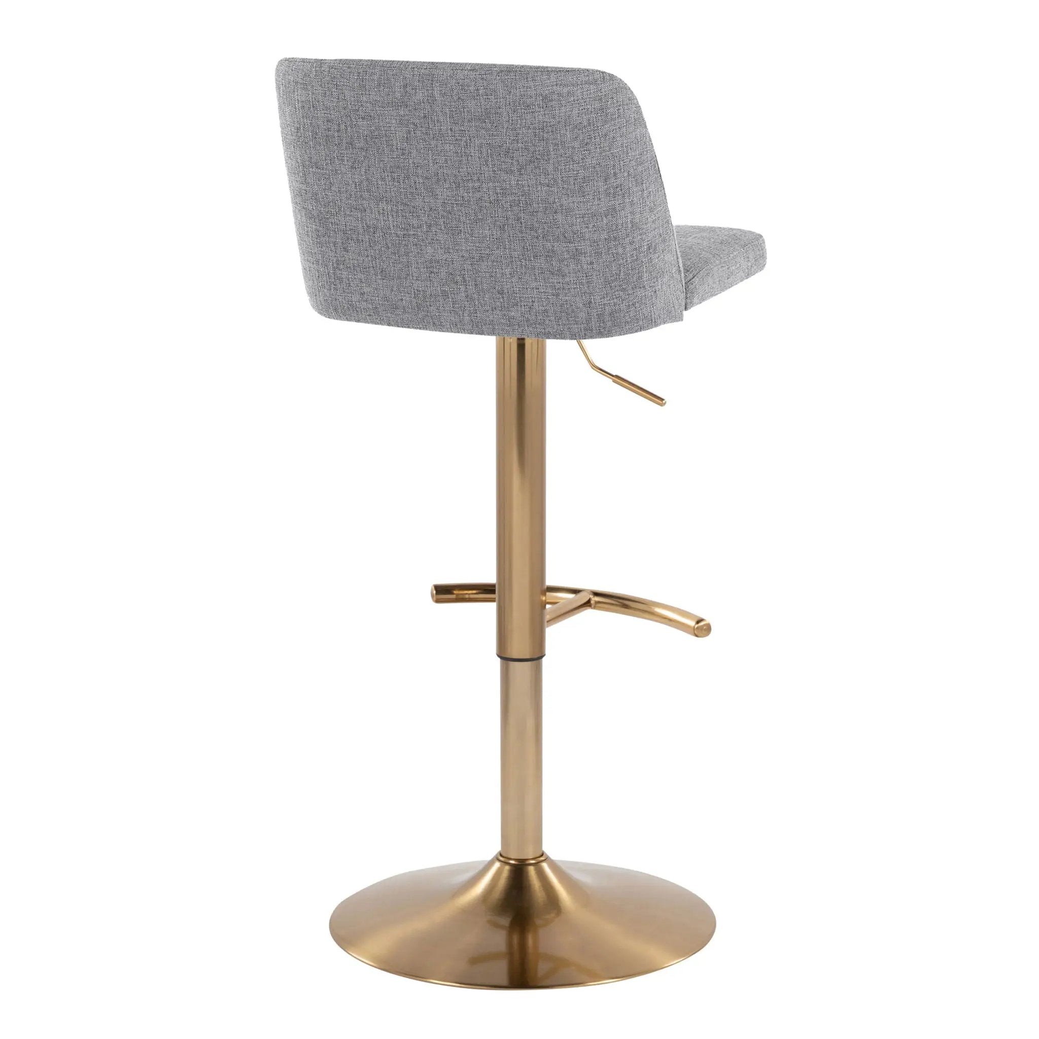 Toriano - Contemporary Adjustable Barstool With Swivel With Rounded T Footrest (Set of 2) by HouseOfZazla