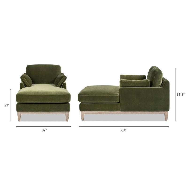 Pasadena - Modern Farmhouse Chaise Lounge Chair - Olive Green by HouseOfZazla
