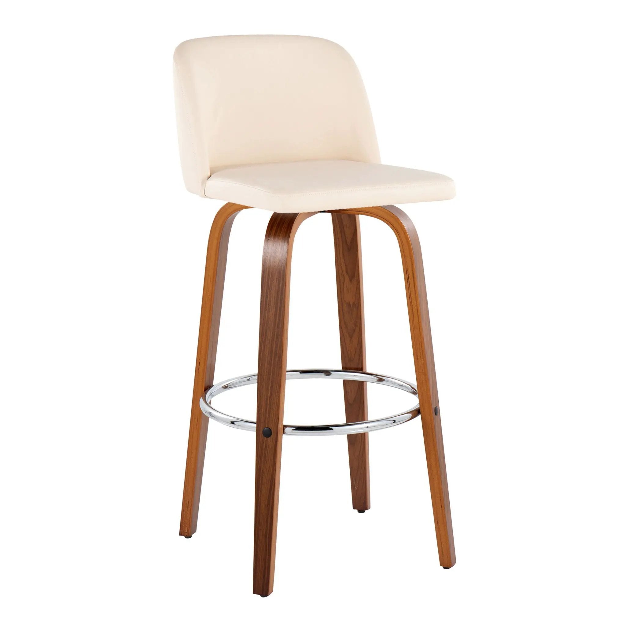 Toriano - Mid Century Modern Fixed Height, Barstool With Swivel With Round Footrest (Set of 2) by Unique Piece Furniture