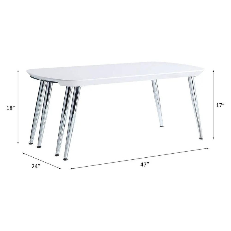 Patina - Coffee Table - White & Chrome by Unique Piece Furniture