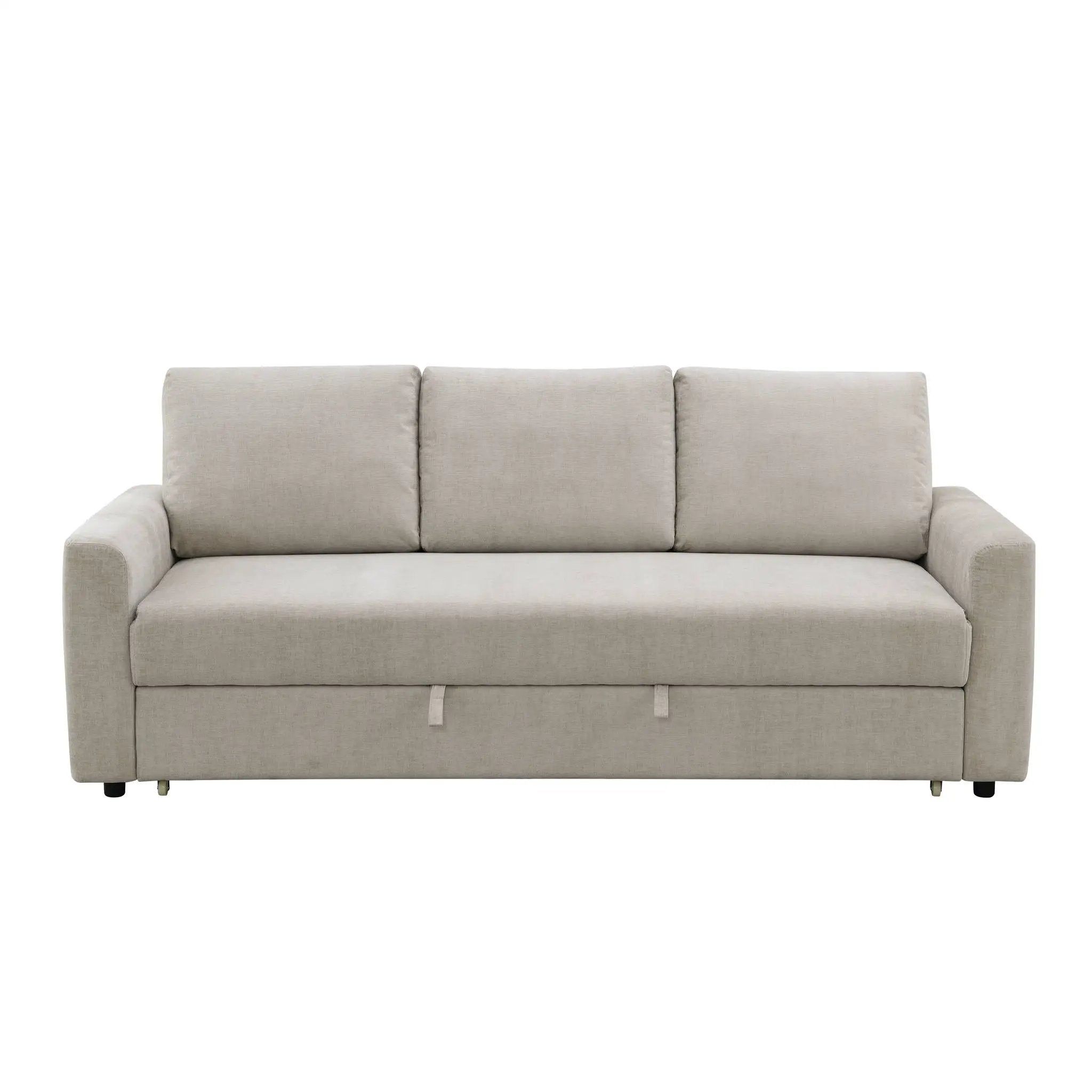 Leira - Linen Pull Out Sleeper Sofa - Beige by Unique Piece Furniture