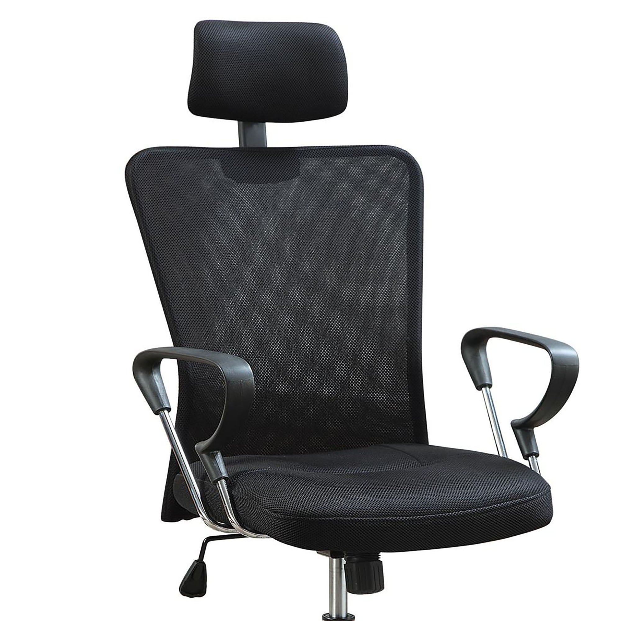Height Adjustable Office Chair With Casters And Upholstery - Black by HouseOfZazla