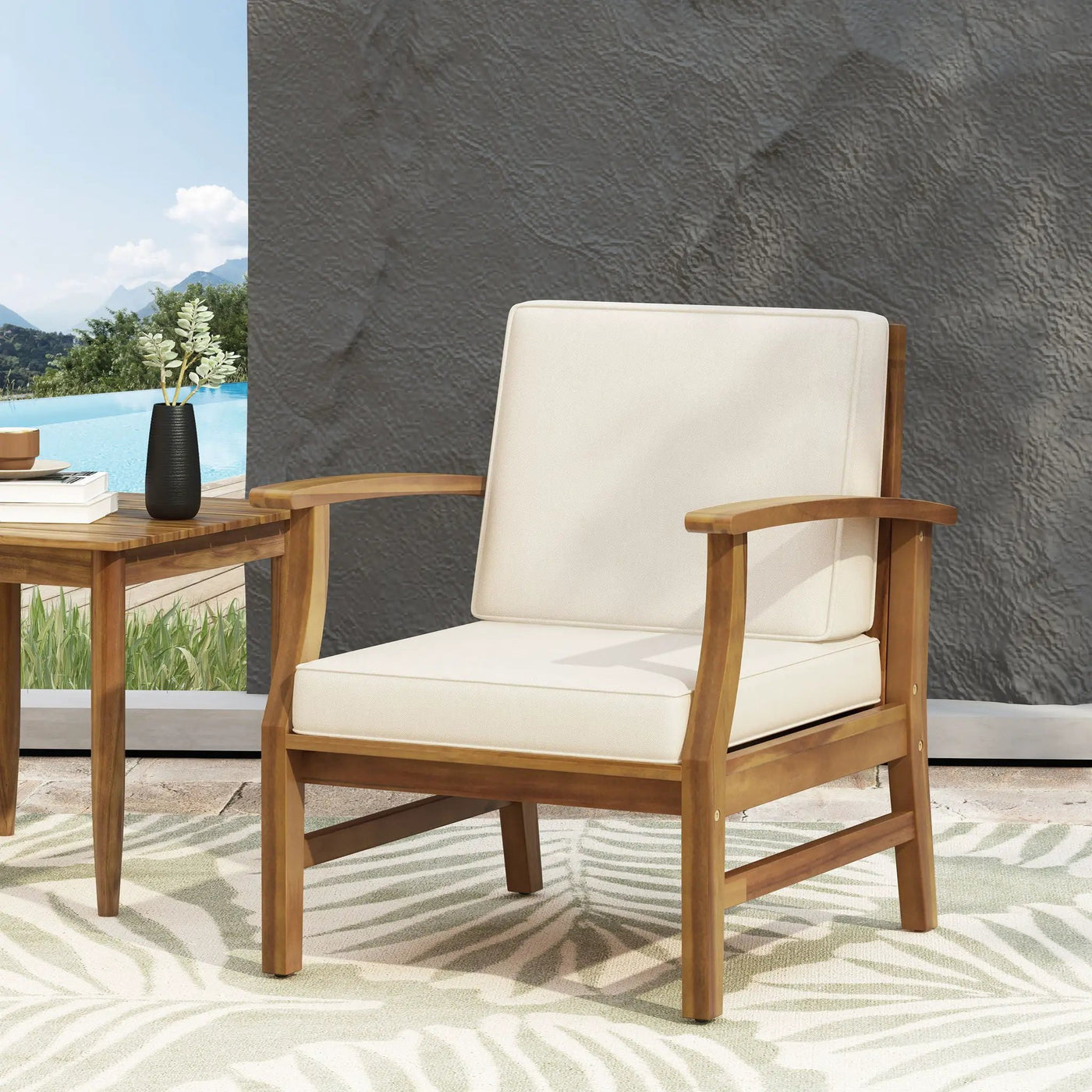 Perla Contemporary Club Chair with Water Resistant Cushion by HouseOfZazla