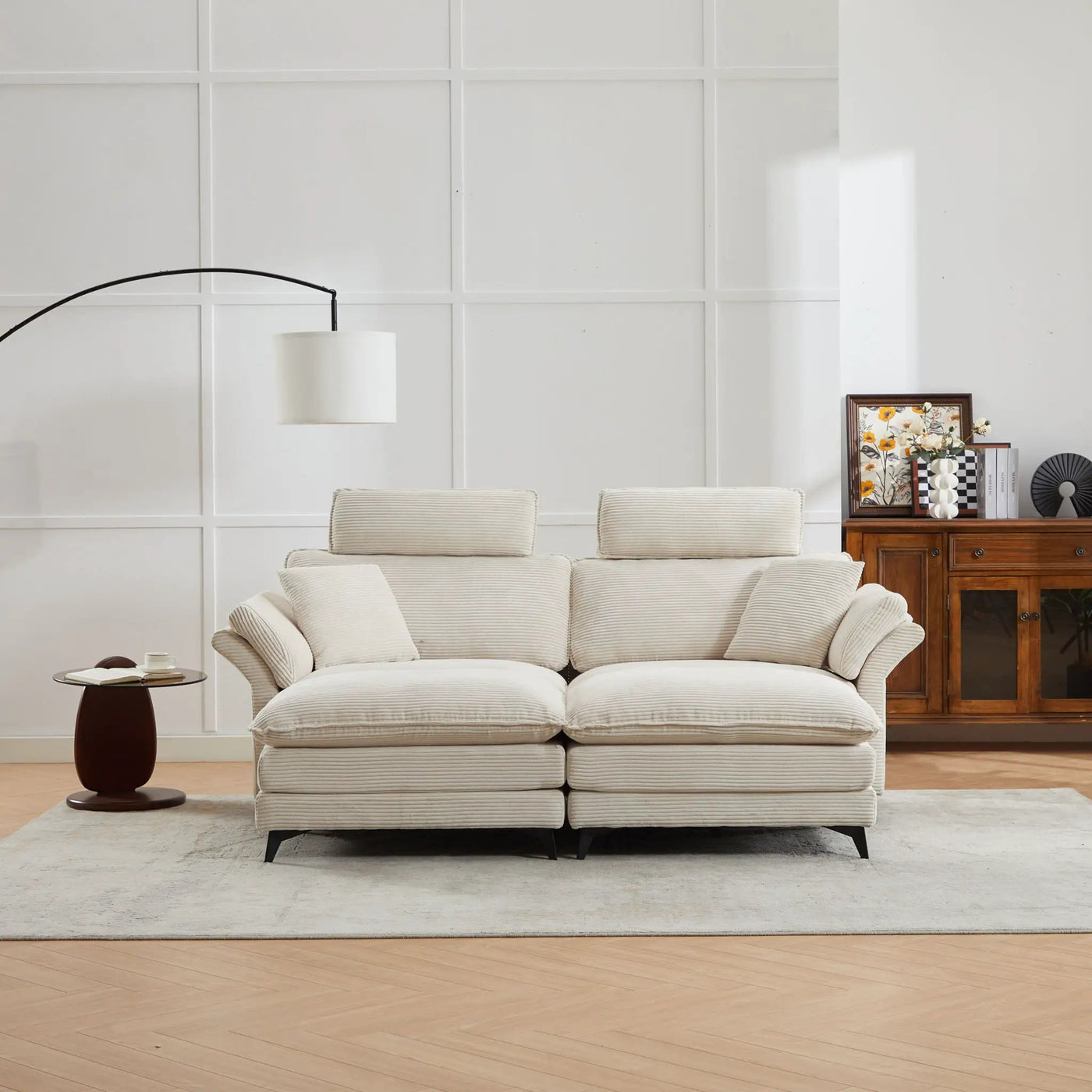 Modern Deep Seat Sectional Sofa With Ottoman by Unique Piece Furniture