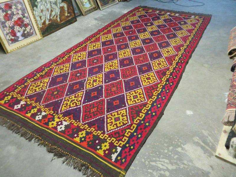 6' X 13' Antique Turkish Kilim Handmade Flat Weave Wool Rug Veg Dye by Jewel Rugs