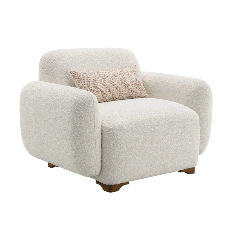 Darius - Boucle Accent Chair With 1 Toss Pillow - Beige by Unique Piece Furniture