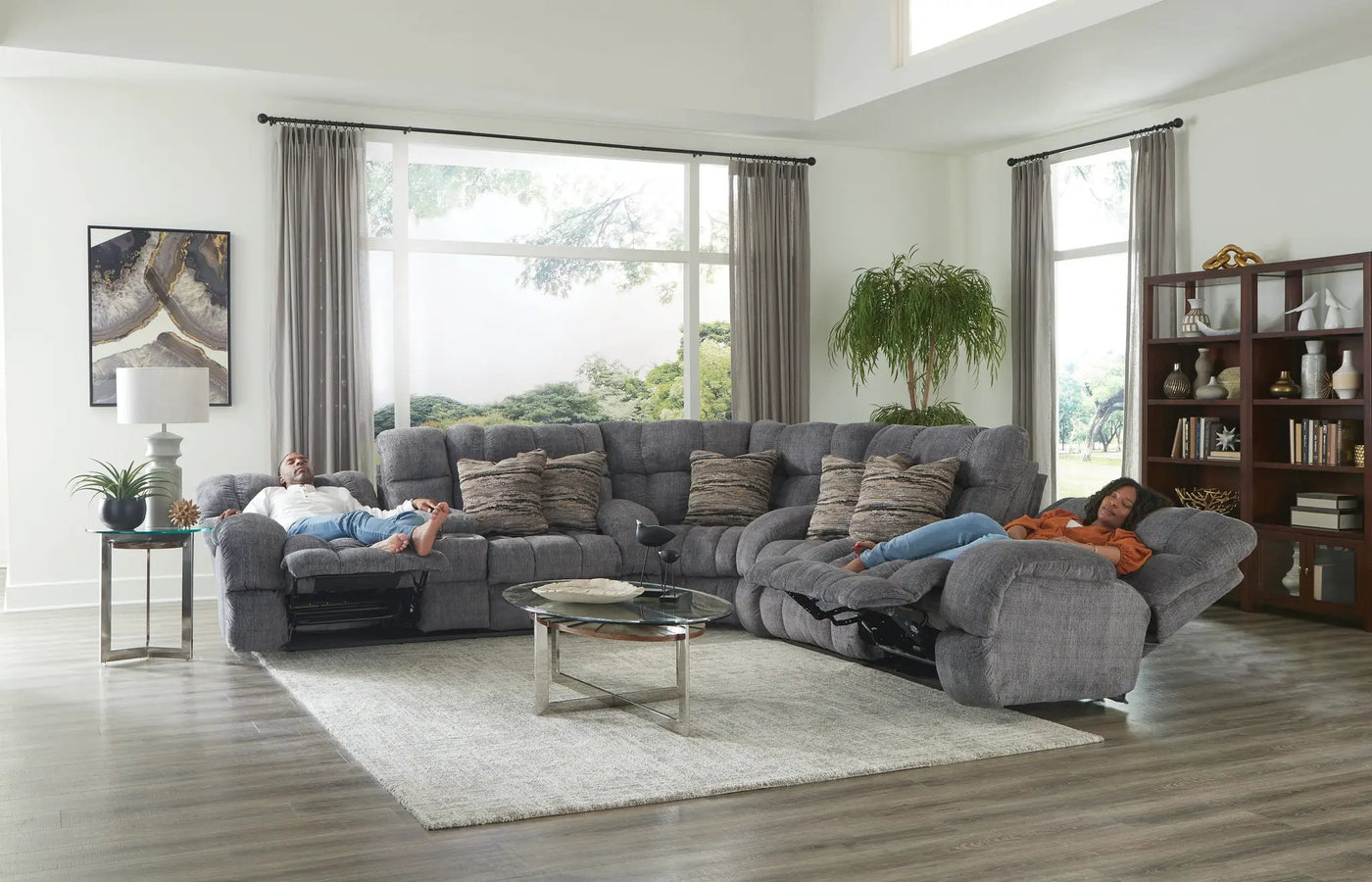 Ashland - Reclining Sectional With 4 Lay Flat Reclining Seats by Unique Piece Furniture