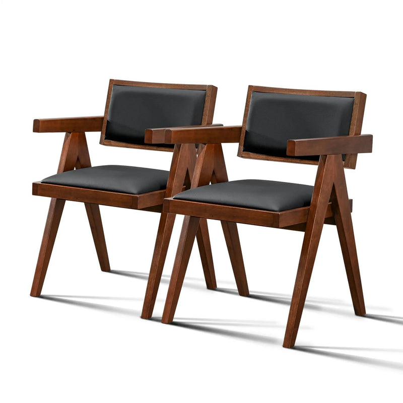 Athena - Dining Chair (Set of 2) - Black / Brown by Unique Piece Furniture