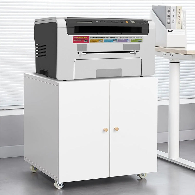 Office Furniture Copier Cabinet 2 Door Steel Copier Stand Mobile Pedestal File Printer Stand by Unique Piece Furniture