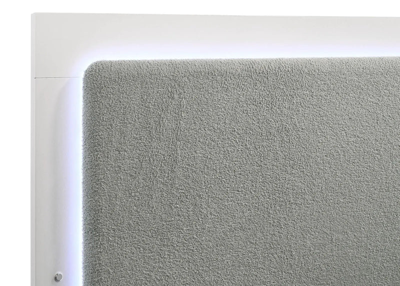 Caraway Wood California King LED Panel Bed White by Unique Piece Furniture