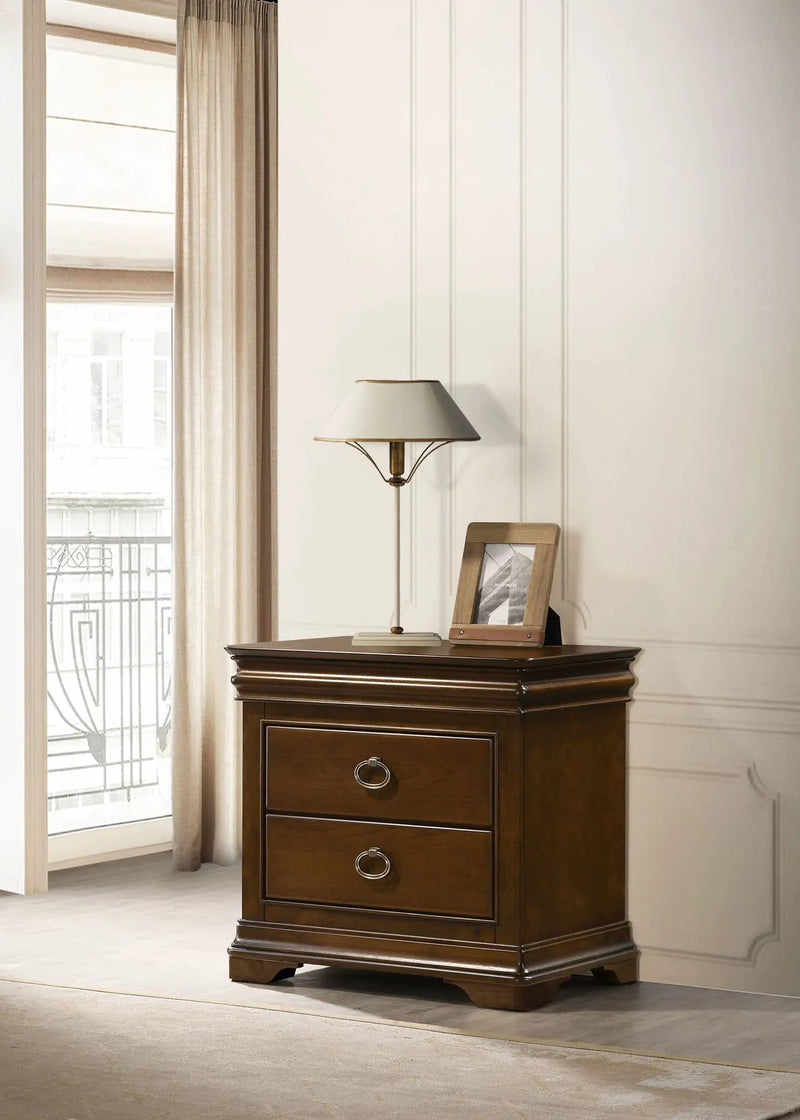 Garland 2-drawer Nightstand Bedside Table Brown Cherry by Unique Piece Furniture