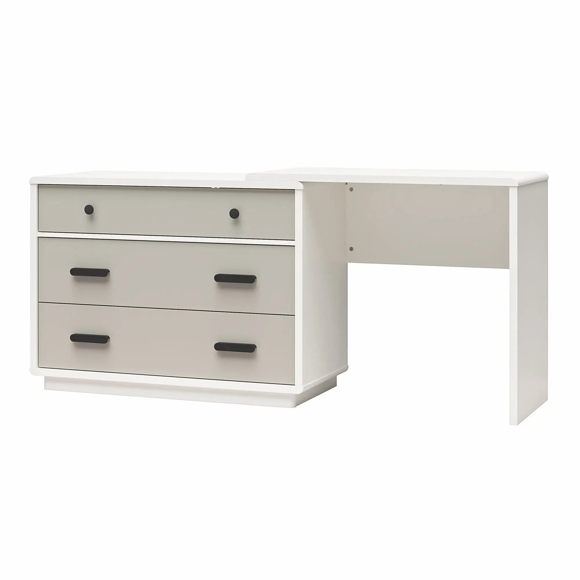Valencia - 3 Drawer Dresser And Desk - Taupe by HouseOfZazla