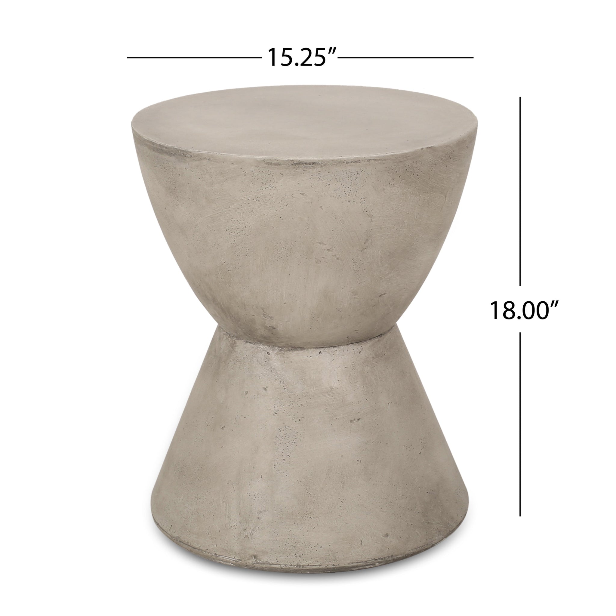 Outdoor Lightweight Concrete Side Table, Light Gray by HouseOfZazla