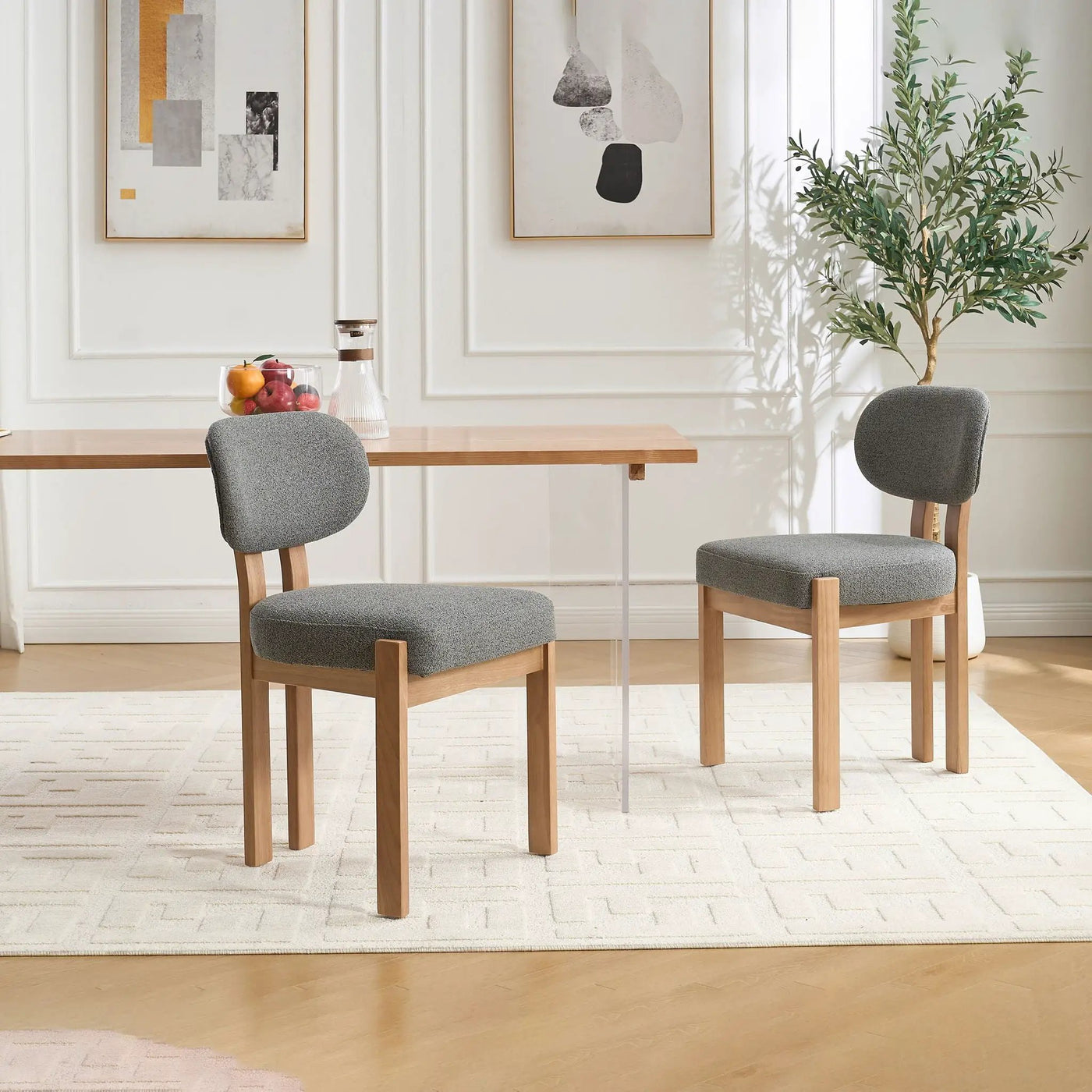 Dining Chairs With Ergonomic Backrest And Adjustable Feet (Set of 2) by HouseOfZazla