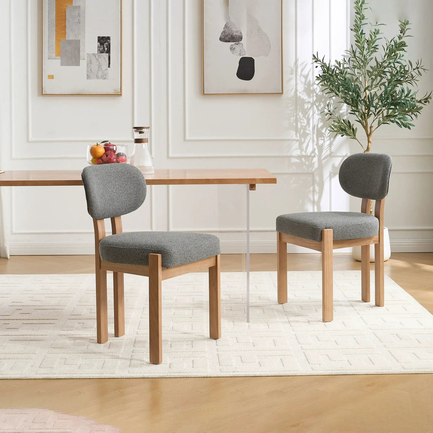 Dining Chairs With Ergonomic Backrest And Adjustable Feet (Set of 2) by Unique Piece Furniture