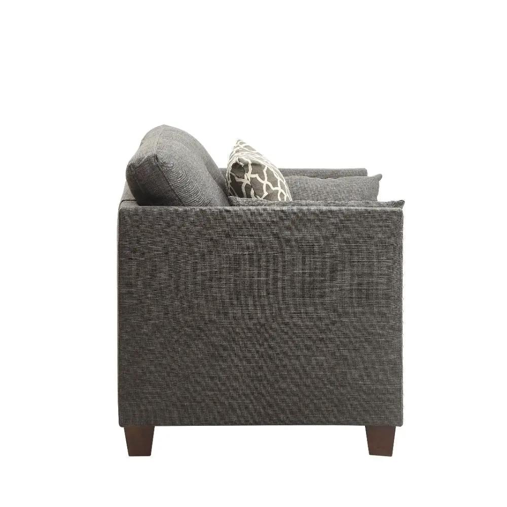 Laurissa - Chair With 3 Pillows - Light Charcoal Linen by Unique Piece Furniture
