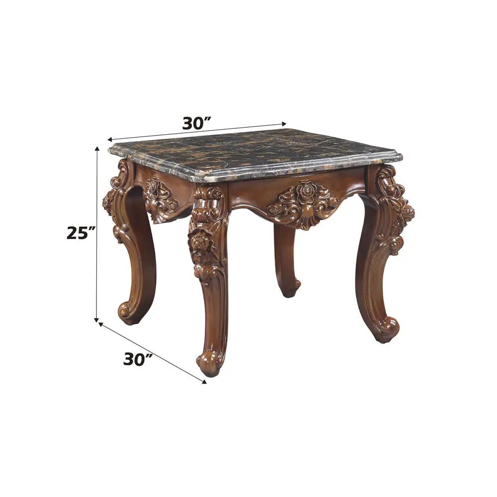 Forsythia - End Table - Marble Top & Walnut by Unique Piece Furniture