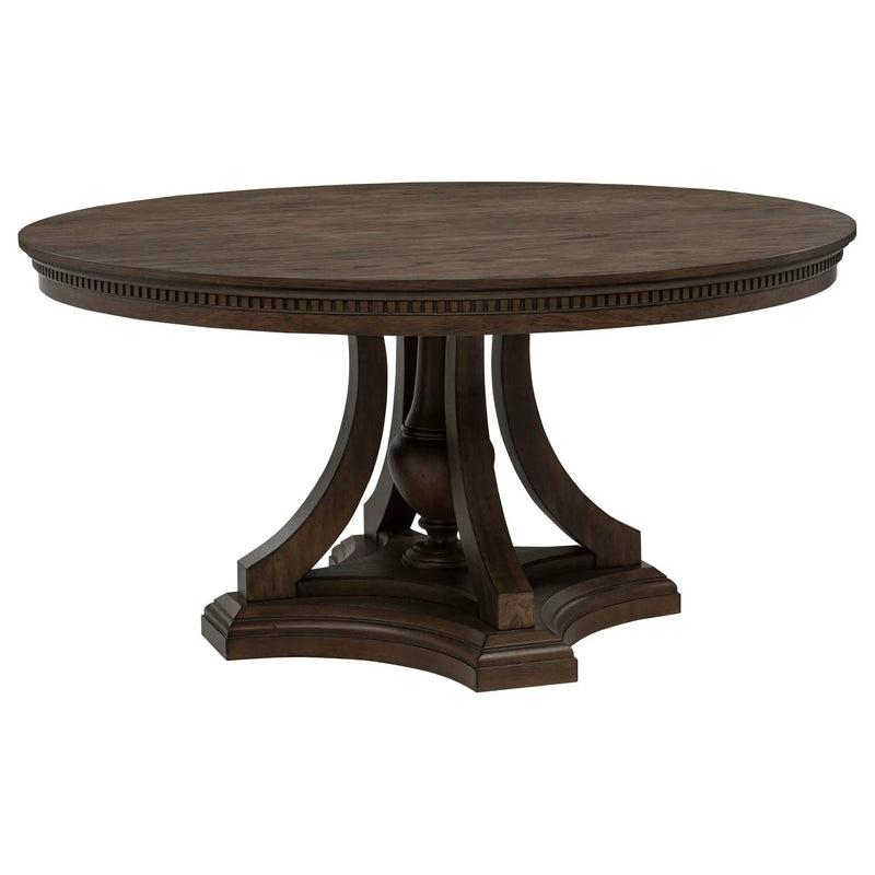 Ridgewell Round Pedestal Dining Table Dark Oak by Unique Piece Furniture