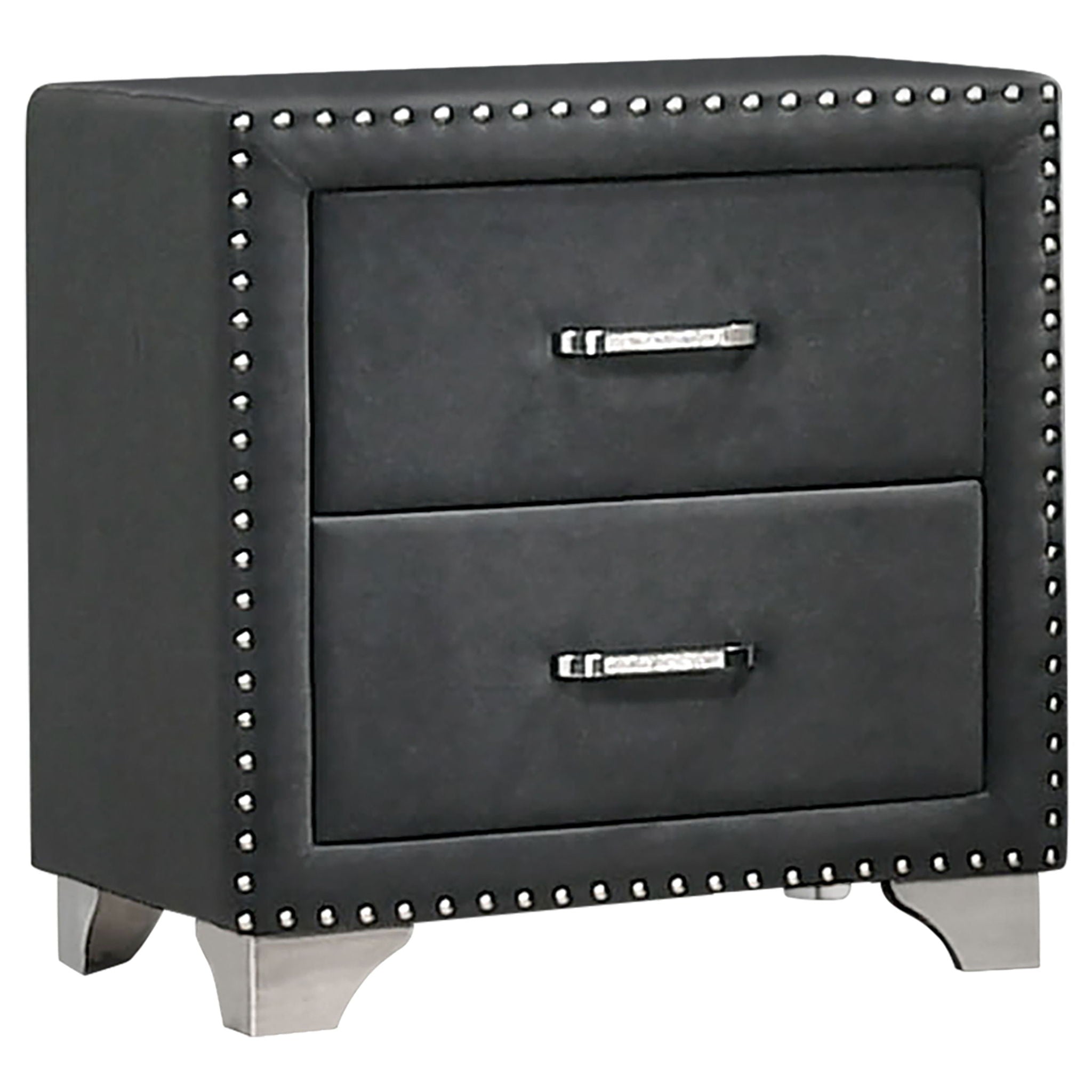 Melody Upholstered 2-drawer Nightstand Grey by Unique Piece Furniture