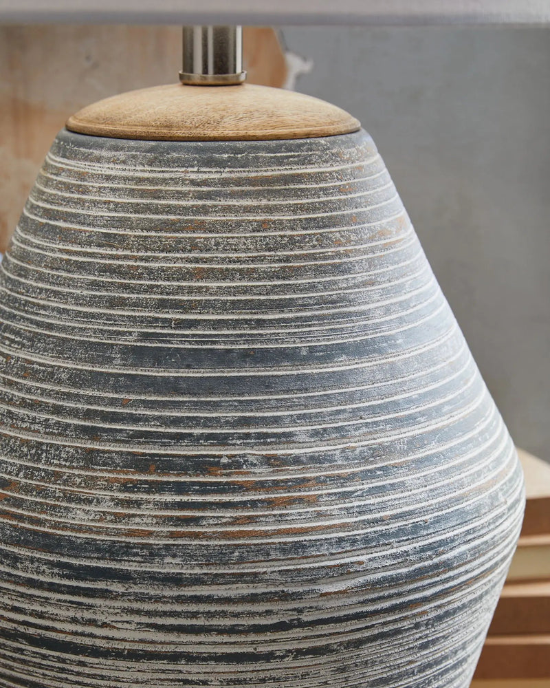 Lawrock - Terracotta Table Lamp - Antique Blue by Unique Piece Furniture