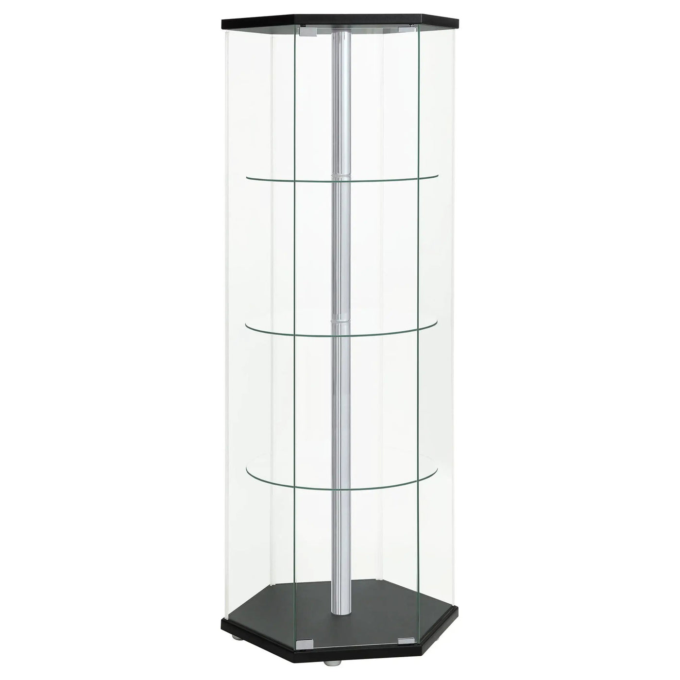 Tenley - 4 Shelf Curio Cabinet With Hexagonal Design by HouseOfZazla