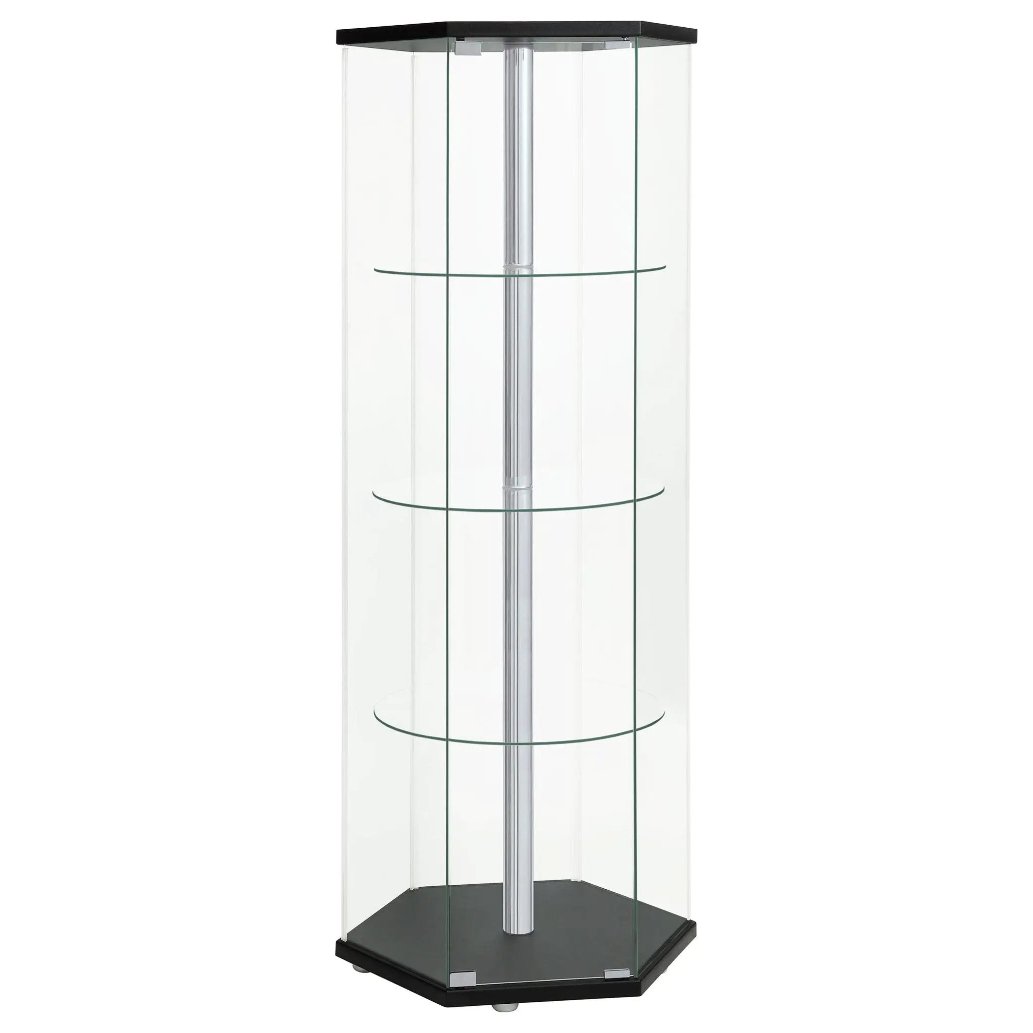 Tenley - 4 Shelf Curio Cabinet With Hexagonal Design by HouseOfZazla