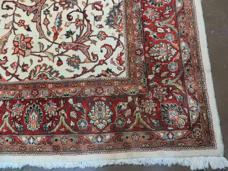 7' X 10' Vintage Handmade India Floral Oriental Wool Rug Hand knotted Carpet by Jewel Rugs