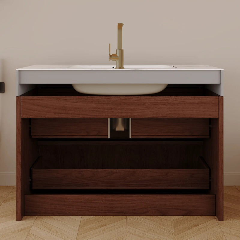 30" Modern Floating Bathroom Vanity with Seamless Sintered Stone Top by HouseOfZazla
