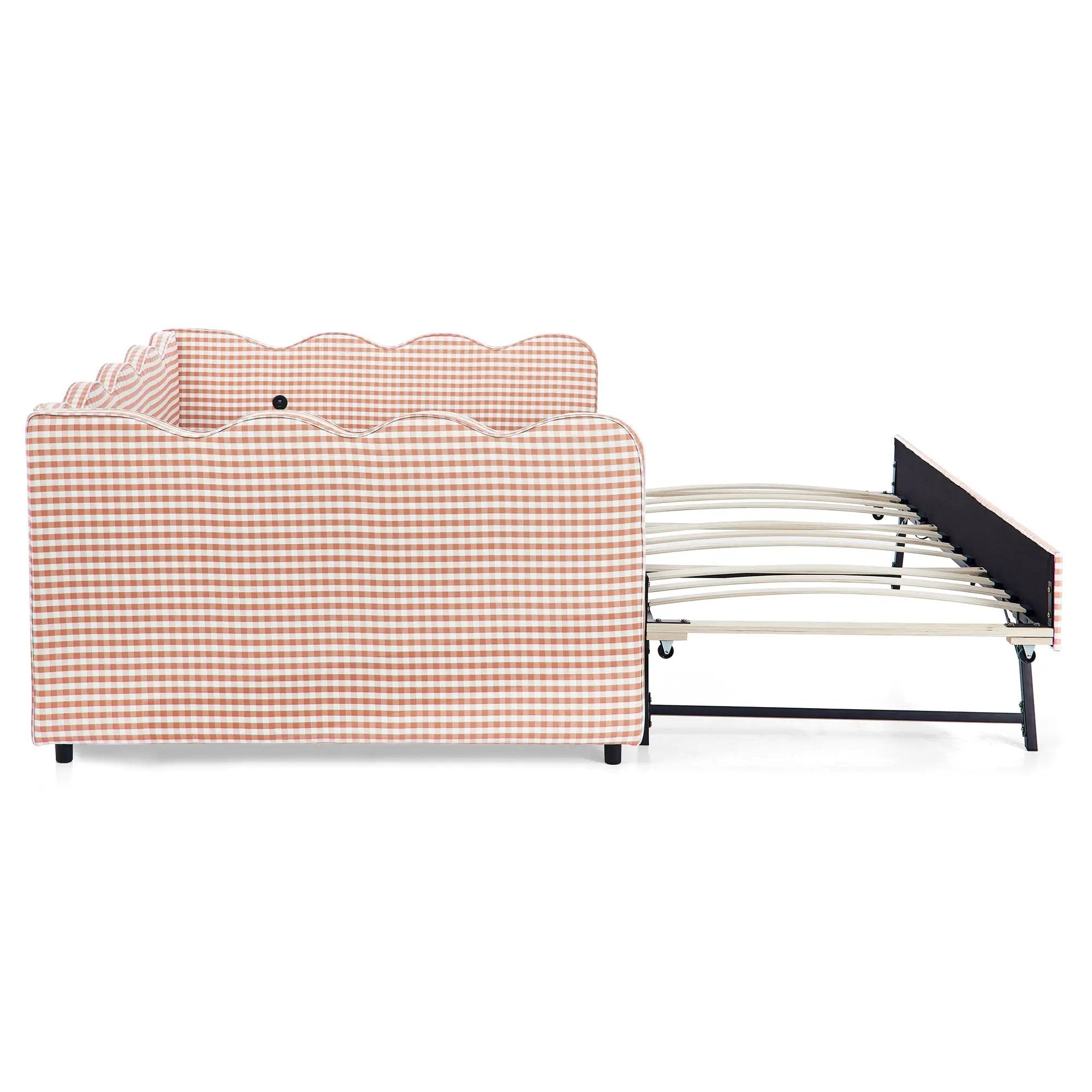 Full Size Cozy Gingham Daybed with Twin Size Trundle by HouseOfZazla