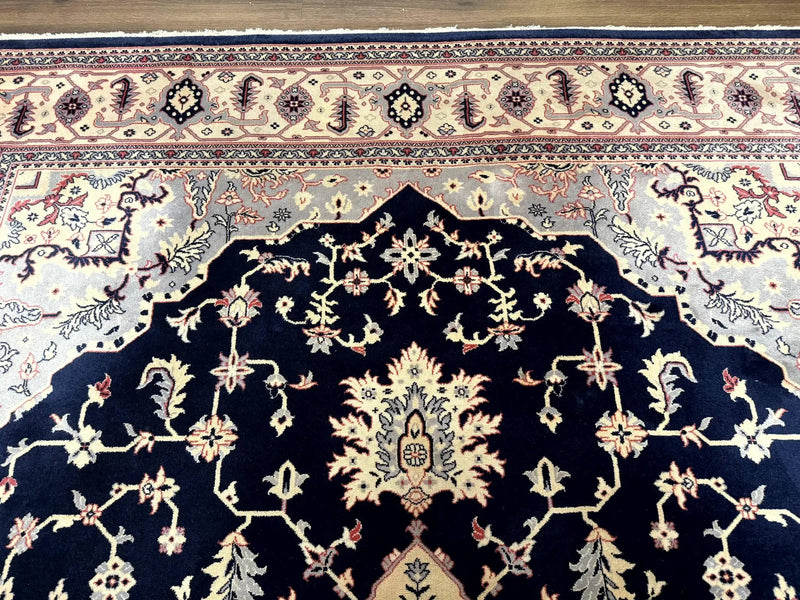 Karastan Rug 8x11 Navy Serapi, Kara Shah Rug, Navy Blue, Vintage Karastan Area Rug Wool Pile Karastan Rug by Jewel Rugs