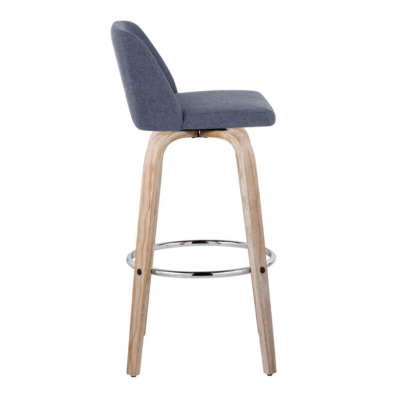 Toriano - Contemporary Fixed Height Barstool With Swivel & Round Footrest (Set of 2) by Unique Piece Furniture