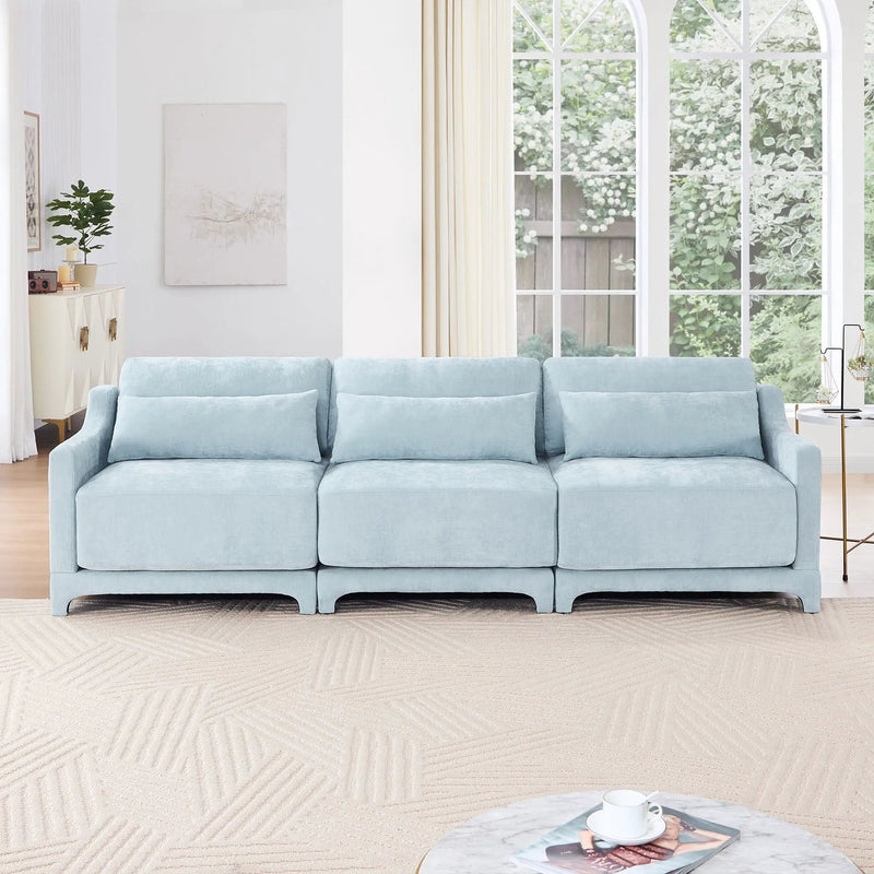 Elegant Sofa With Ergonomic Design And Lumbar Pillows by Unique Piece Furniture