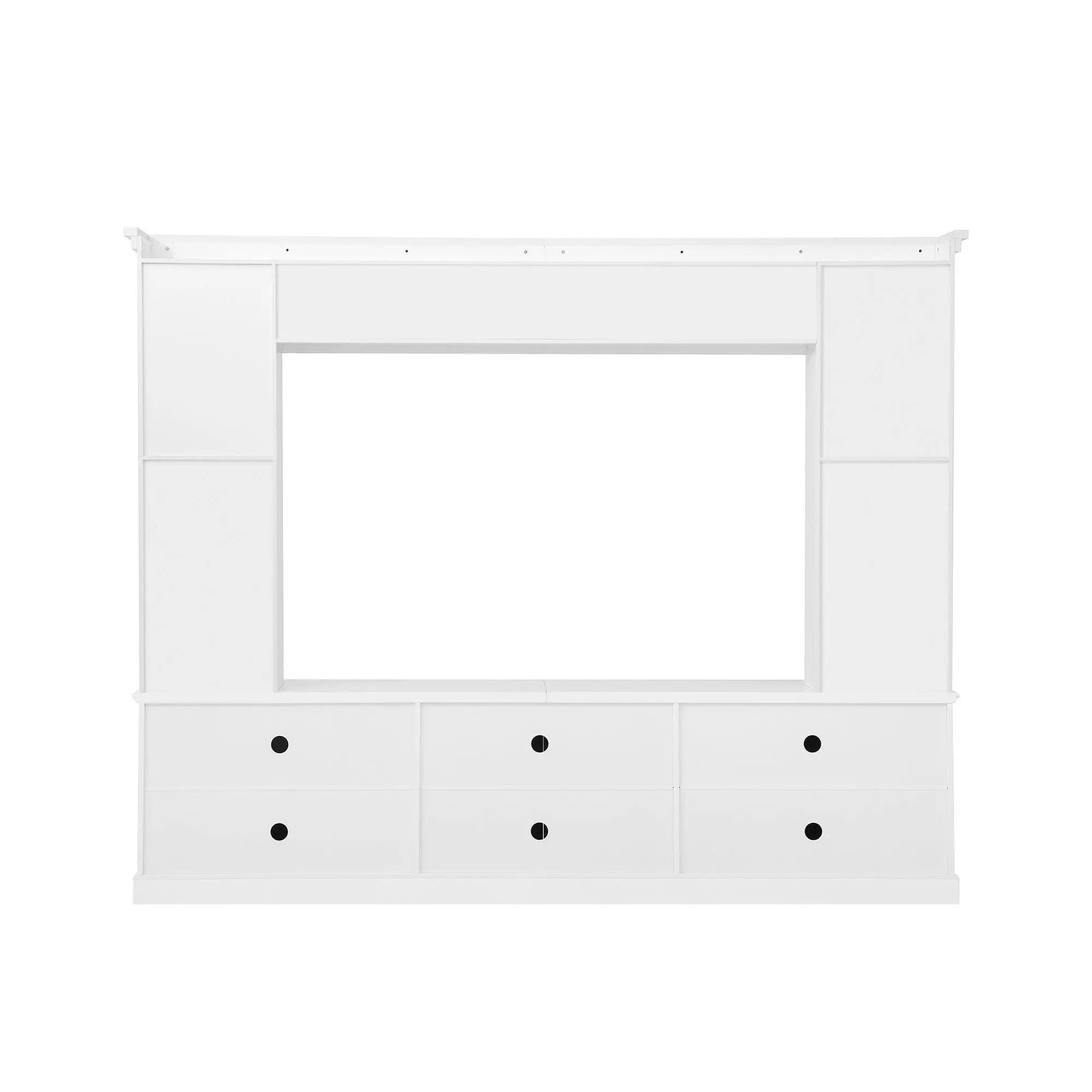 TV Stand With Bookcase, Storage Cabinet With 3 Adjustable Shelves, Living Room Entertainment Center - White by HouseOfZazla