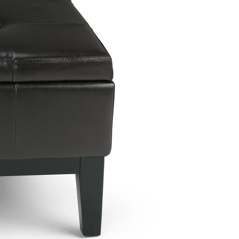 Dover - Square Coffee Table Storage Ottoman - Tanners Brown by HouseOfZazla