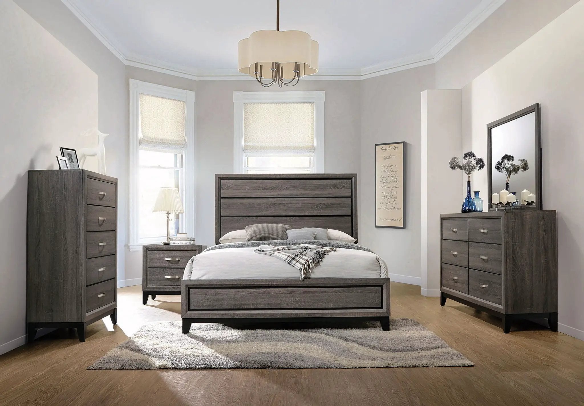 Watson Five-piece Eastern King Bedroom Set Grey Oak by Unique Piece Furniture