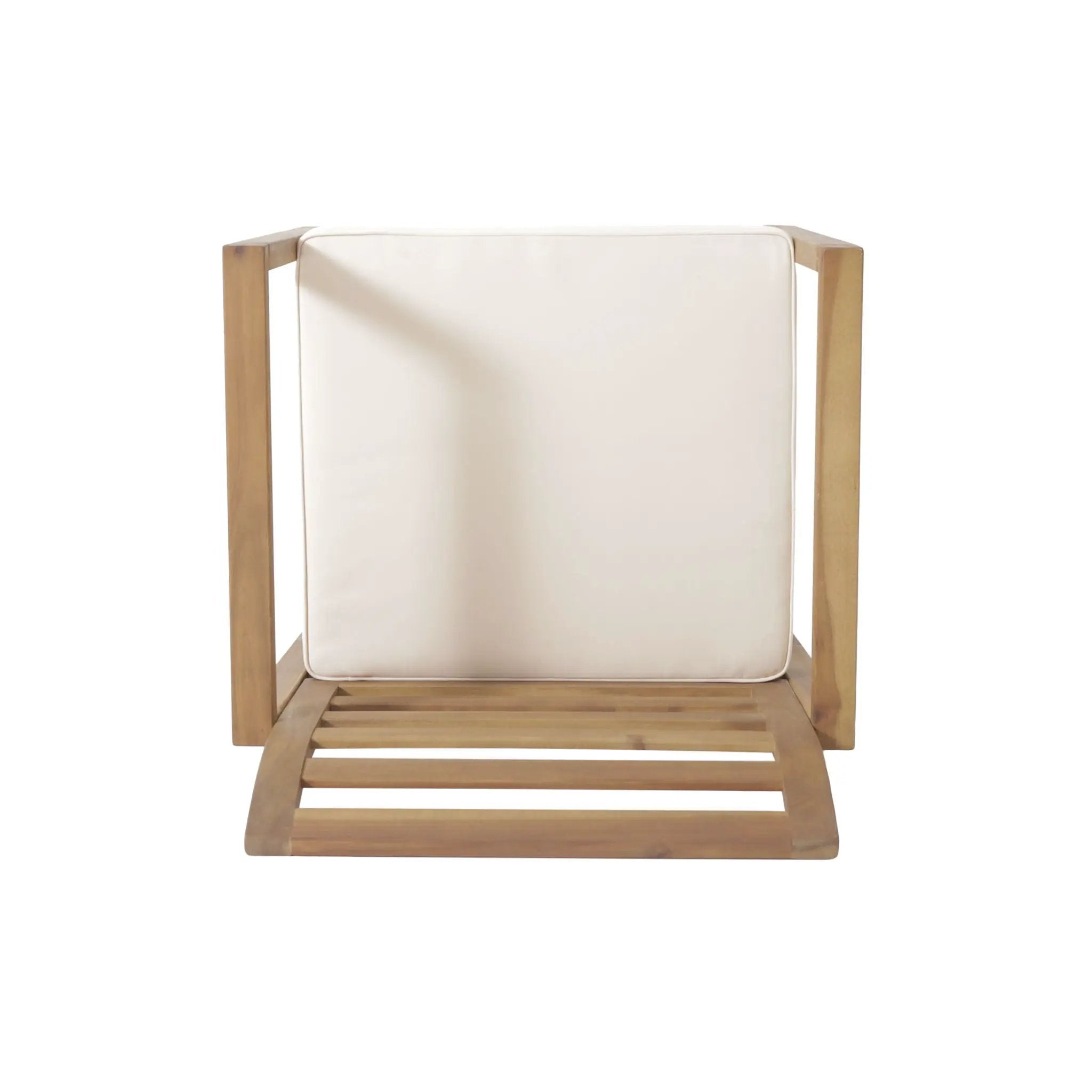 Outdoor Acacia Wood Club Chairs, 2-Piece Set - Natural Stained / White by HouseOfZazla