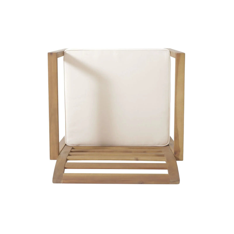 Outdoor Acacia Wood Club Chairs, 2-Piece Set - Natural Stained / White by HouseOfZazla