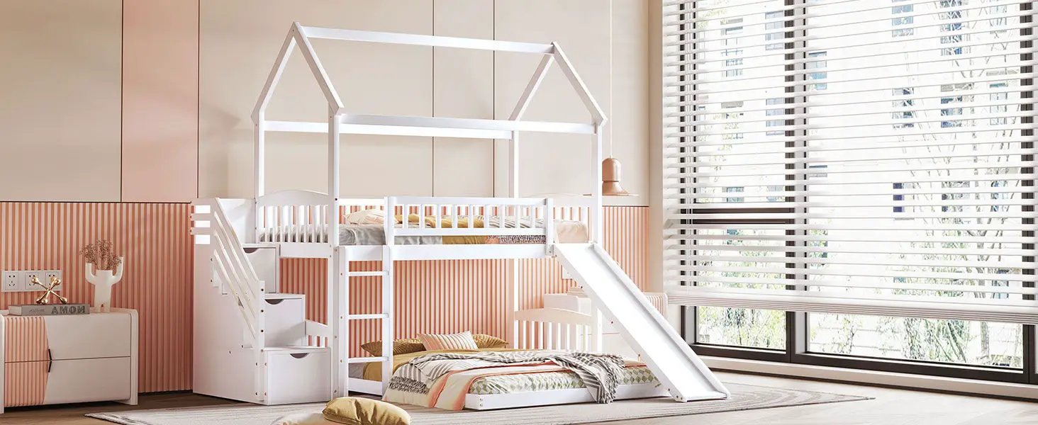 House Bunk Bed With Slide by HouseOfZazla