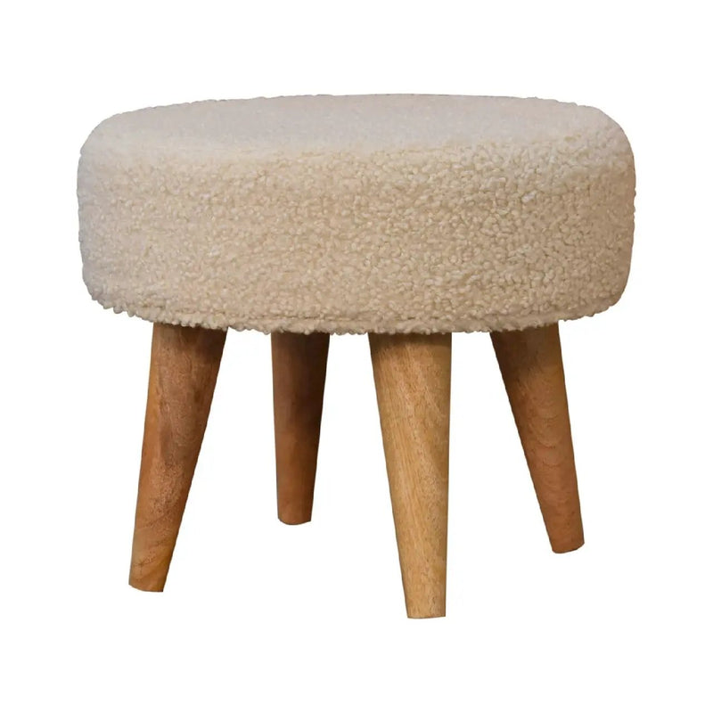 Petite Footstool - Cream / Brown by Unique Piece Furniture