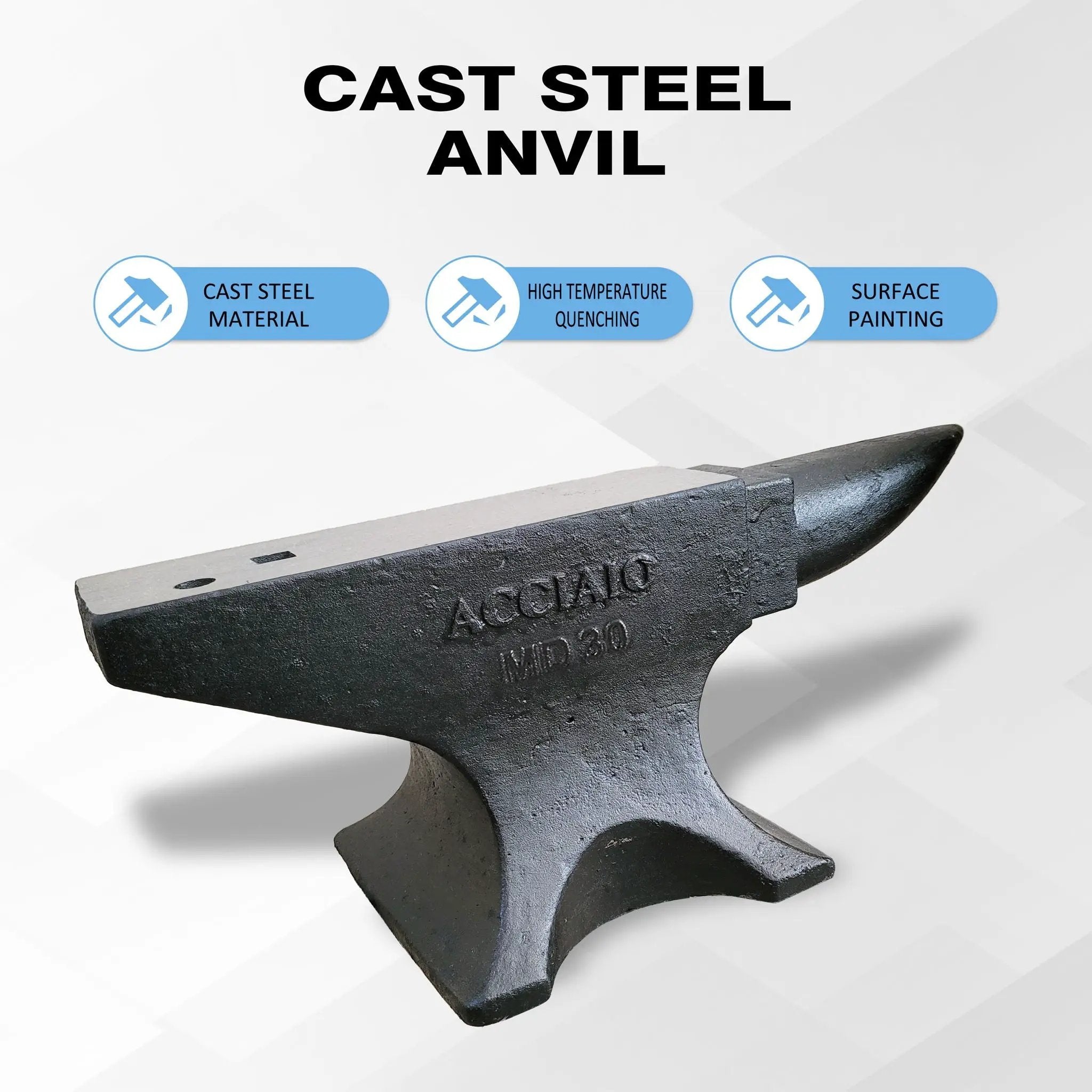 Single Horn Anvil 66Lbs Cast Steel Anvil smith For Sale Forge Tools And Equipment Anvil Rugged Round Horn Anvil smith Jewelers Metalsmith smith Tool - Black by HouseOfZazla