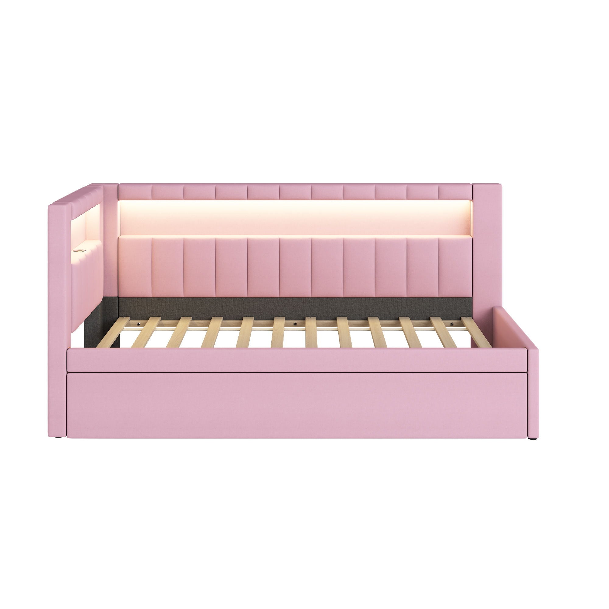 Upholstered Platform Bed With USB Ports And LED Belt by HouseOfZazla