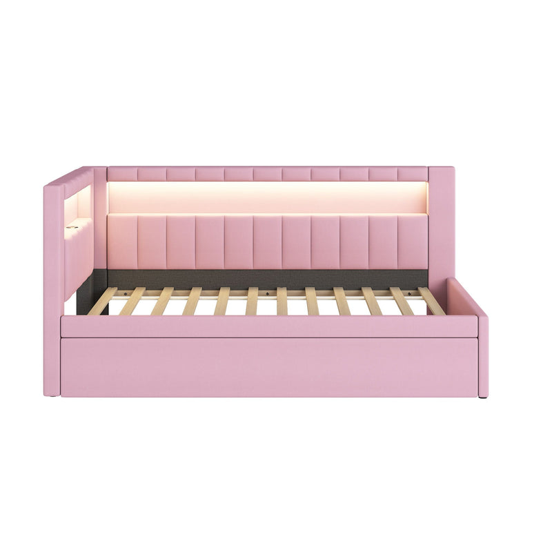 Upholstered Platform Bed With USB Ports And LED Belt by HouseOfZazla