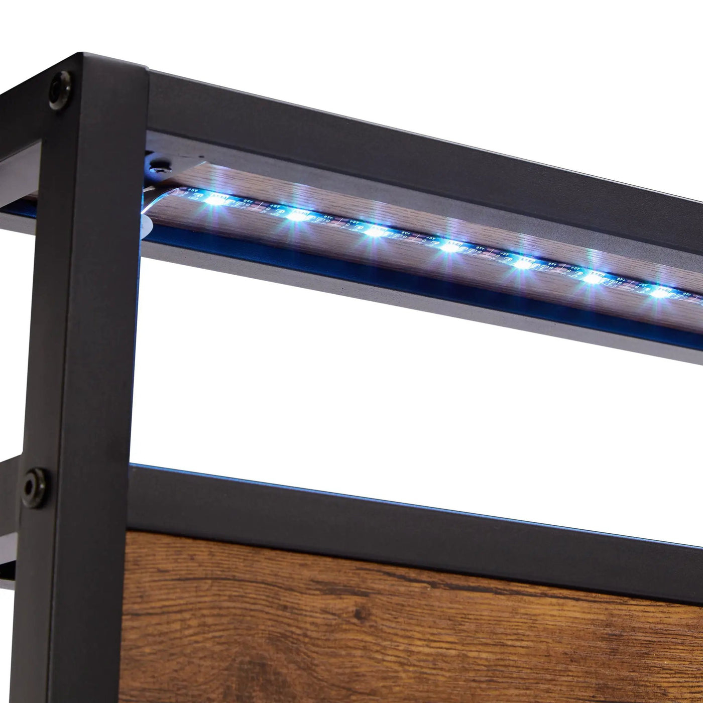 Metal Platform Bed Frame With Wooden Headboard And Footboard With USB Liner, LED Lights, No Box Spring Needed, Large Under Bed Storage by Unique Piece Furniture