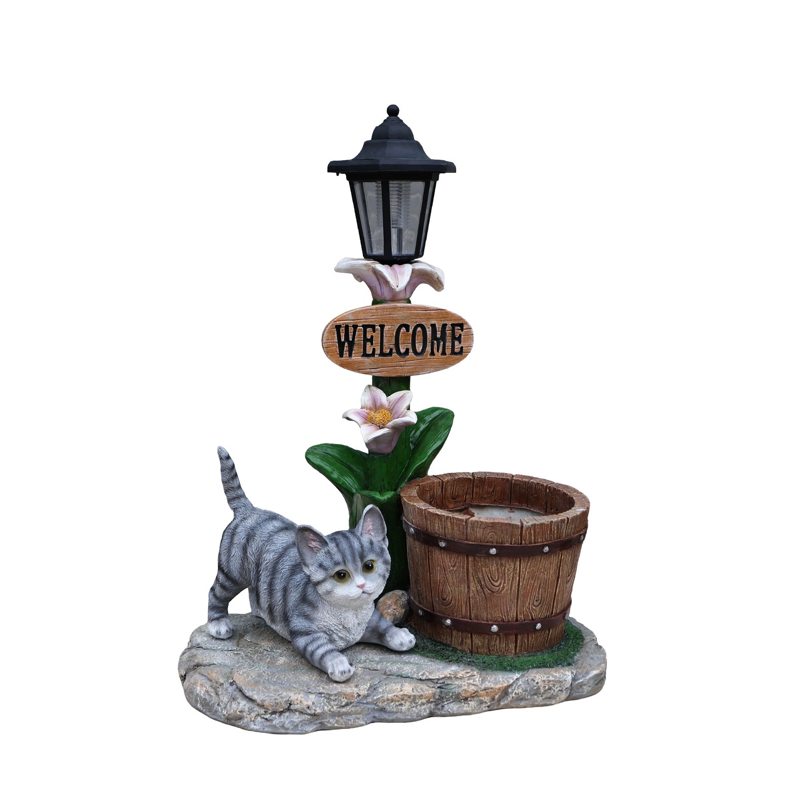Lying Cat Solar Planter Garden Decor by HouseOfZazla