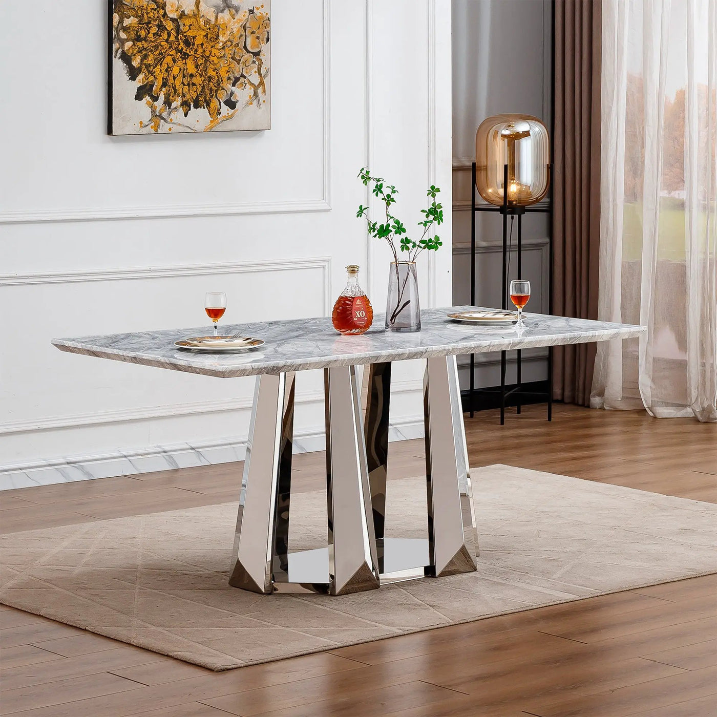 Marble Dining Table for 6 People by HouseOfZazla